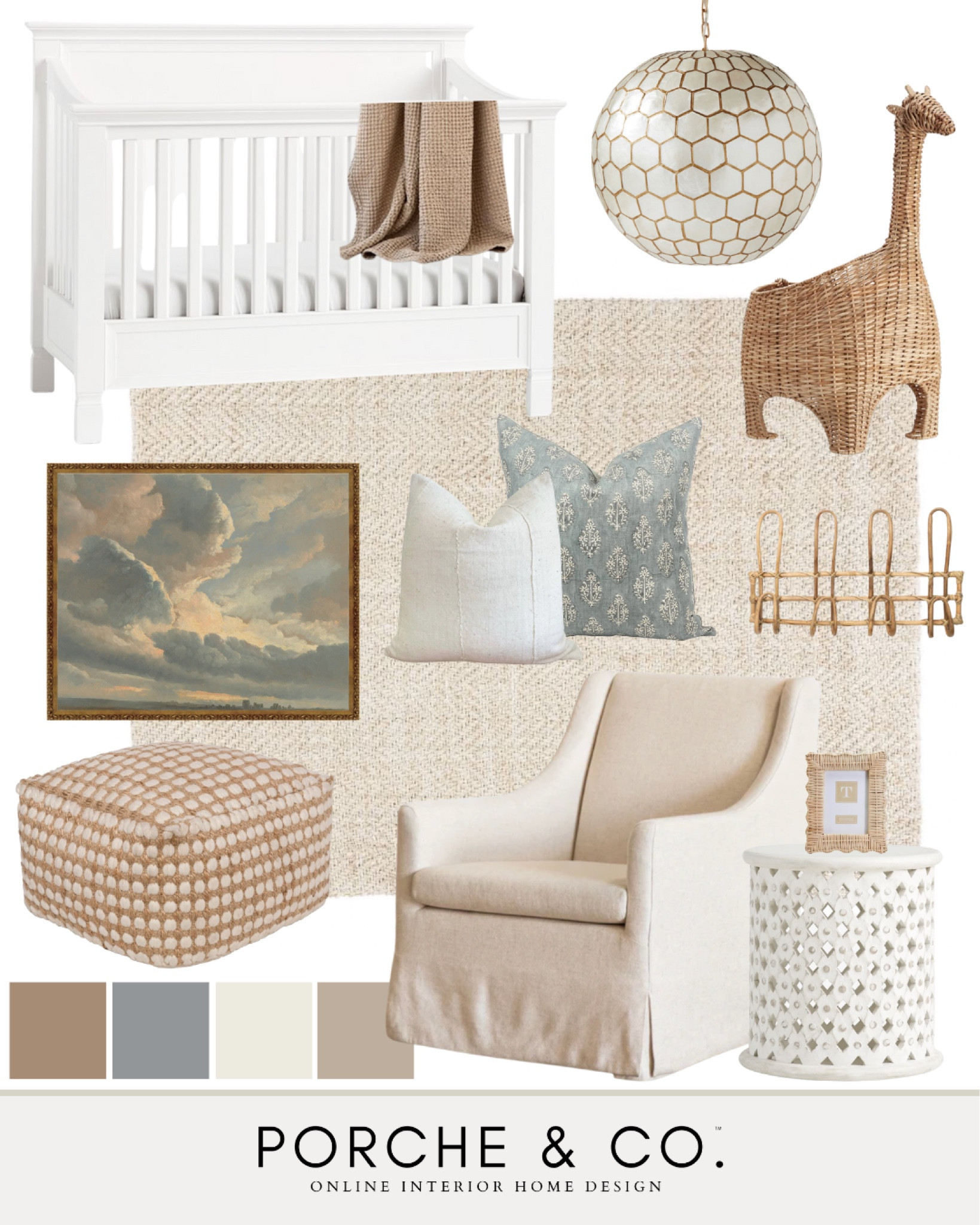 Nursery design, gender neutral nursery, nursery mood board, nursery decor, crib, glider, artwork, throw pillows #nursery #moodboard 

#LTKfamily #LTKhome #LTKstyletip