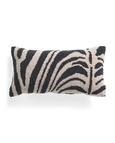 9x16 Zebra Hooked Pillow | TJ Maxx
