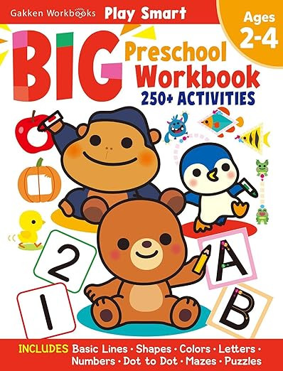 Play Smart Big Preschool Workbook Ages 2-4: Over 250 Activities      Paperback – August 22, 202... | Amazon (US)