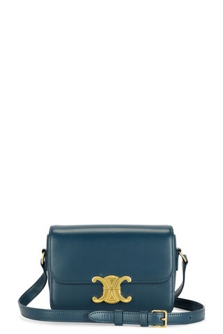 celine Celine Triomphe Shoulder Bag in Blue - Blue. Size all. | FWRD 