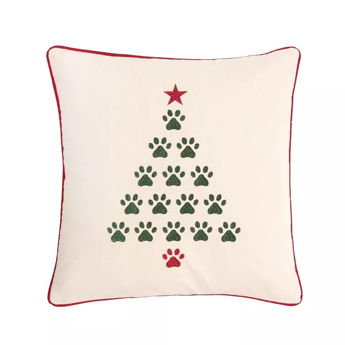 C&F Home 18" x 18" Christmas Tree Paws Pillow | Target