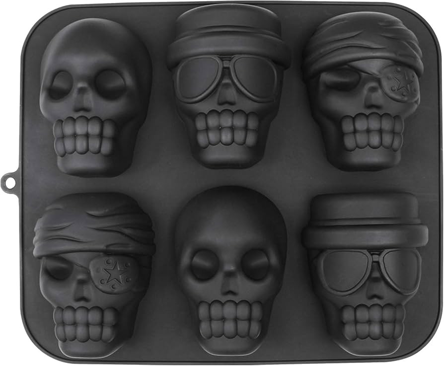 Webake Skull Cake Pan Silicone Gelatin Cakelet Mold Skull Pizza Tin Baking Pan | Amazon (CA)
