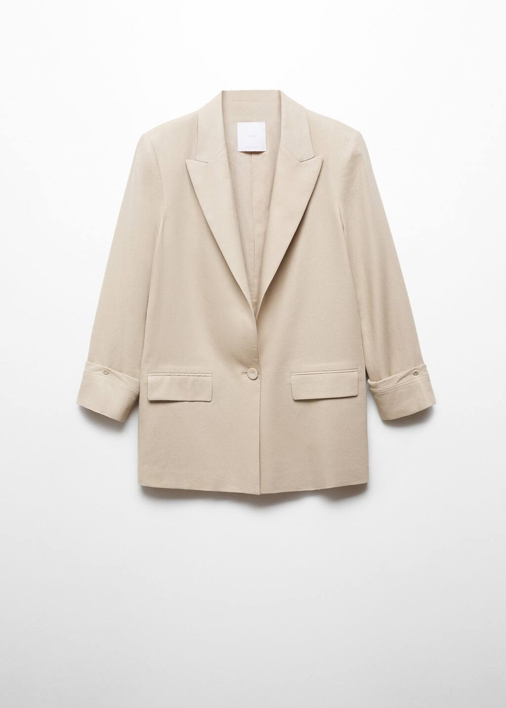 Linen blazer with buttoned cuffs -  Women | Mango USA | MANGO (US)