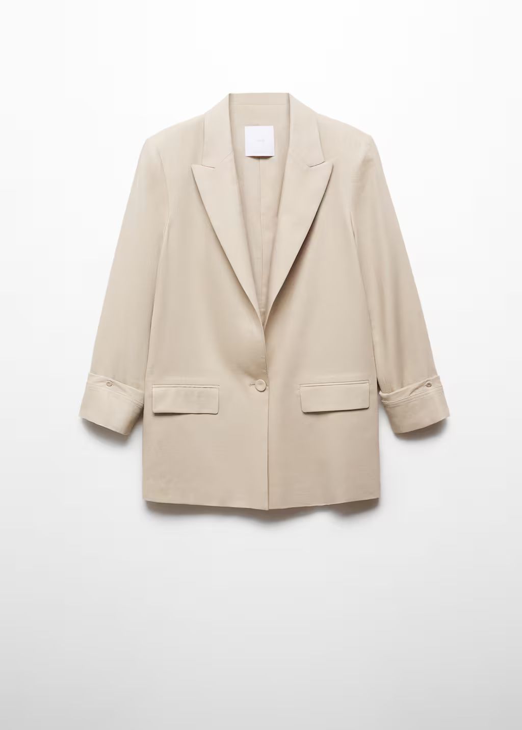 Linen blazer with buttoned cuffs -  Women | Mango USA | MANGO (US)