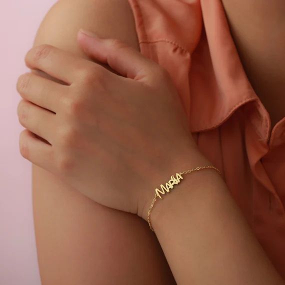 Personalized Name Bracelet  Gold Name Jewelry  Christmas - Etsy | Etsy (US)
