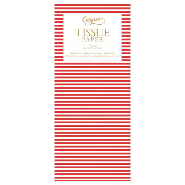 Caspari Red & White Stripe Tissue Paper Pkg/4 | The Container Store