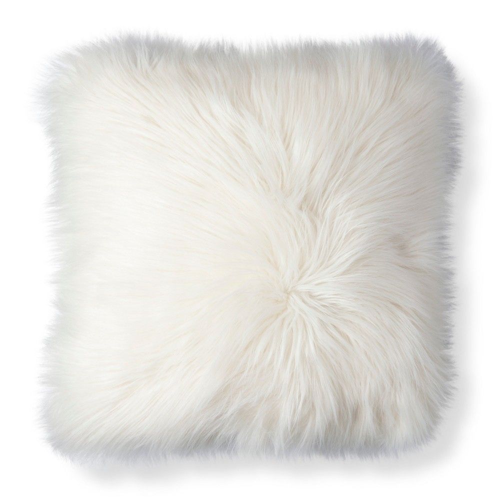 Threshold White Fur Decorative Pillow | Target