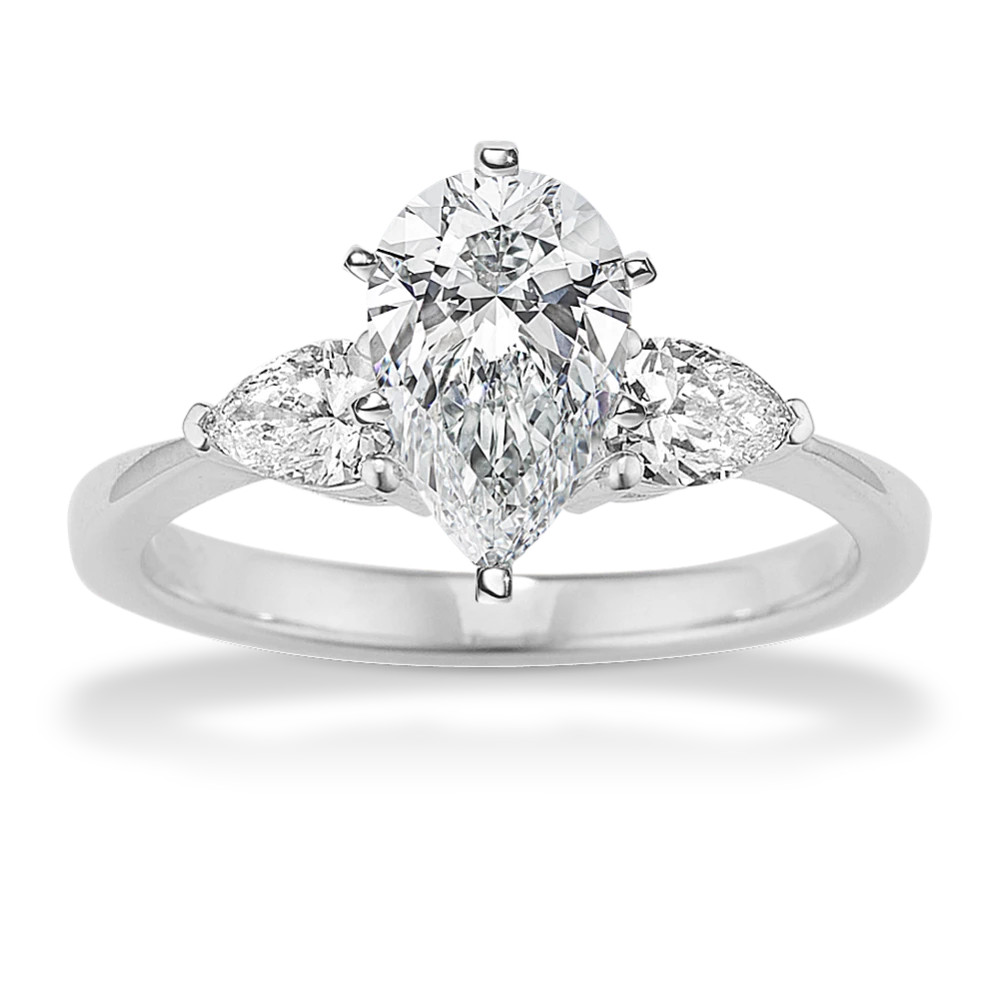 Diamond Leaf Engagement Ring (1/2 tcw Accents) | Shane Co