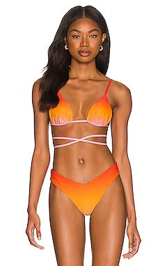 WeWoreWhat Cooper Wrap Bikini Top in Baby Pink Multi from Revolve.com | Revolve Clothing (Global)