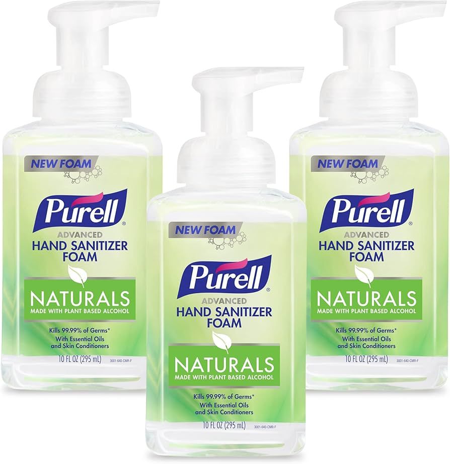 Purell Advanced Hand Sanitizer Naturals Foam with Plant-Based Ethanol, 10 fl oz Foam Pump Bottle ... | Amazon (US)