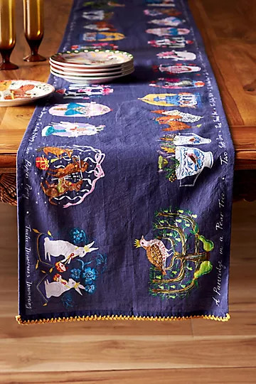 Emily Maude Twelve Days of Christmas Table Runner | Anthropologie (US)