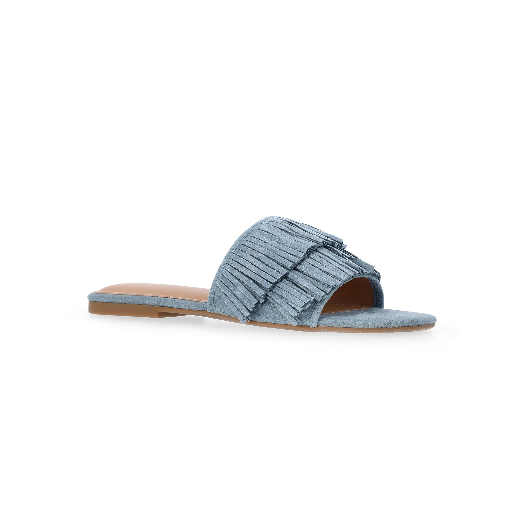 Time and Tru Women's Fringe Slide Sandals | Walmart (US)