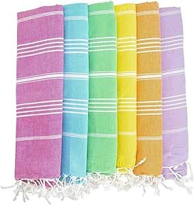 HAVLULAND (Set of 6) 100% Turkish Cotton Beach Towels (71"X39") Prewashed for Soft Feel - Oversiz... | Amazon (US)