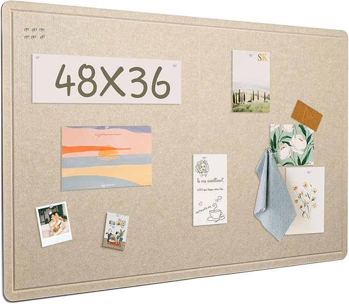 Large Bulletin Board - 48 x 36 Inches, Decorative Felt Pin Board for Wall - 4' x 3' Foldable Phot... | Amazon (US)