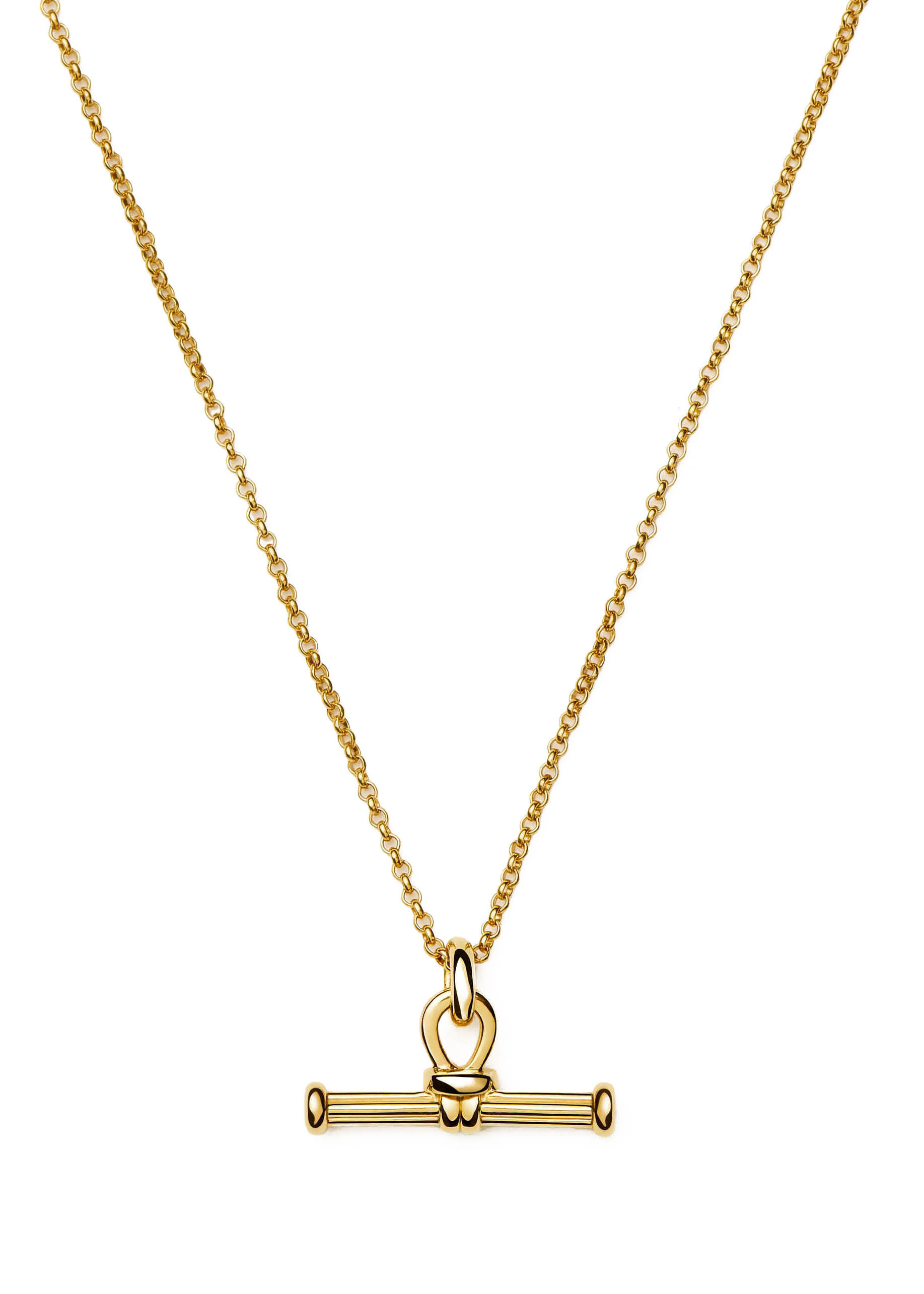 T-bar 18ct gold plated necklace | Harvey Nichols
