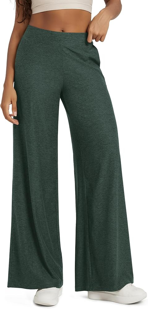 ODODOS Women's Extra Wide Leg Pants - Ultra Soft Stratum Tech Casual Relaxed Lounge Pants with Po... | Amazon (US)