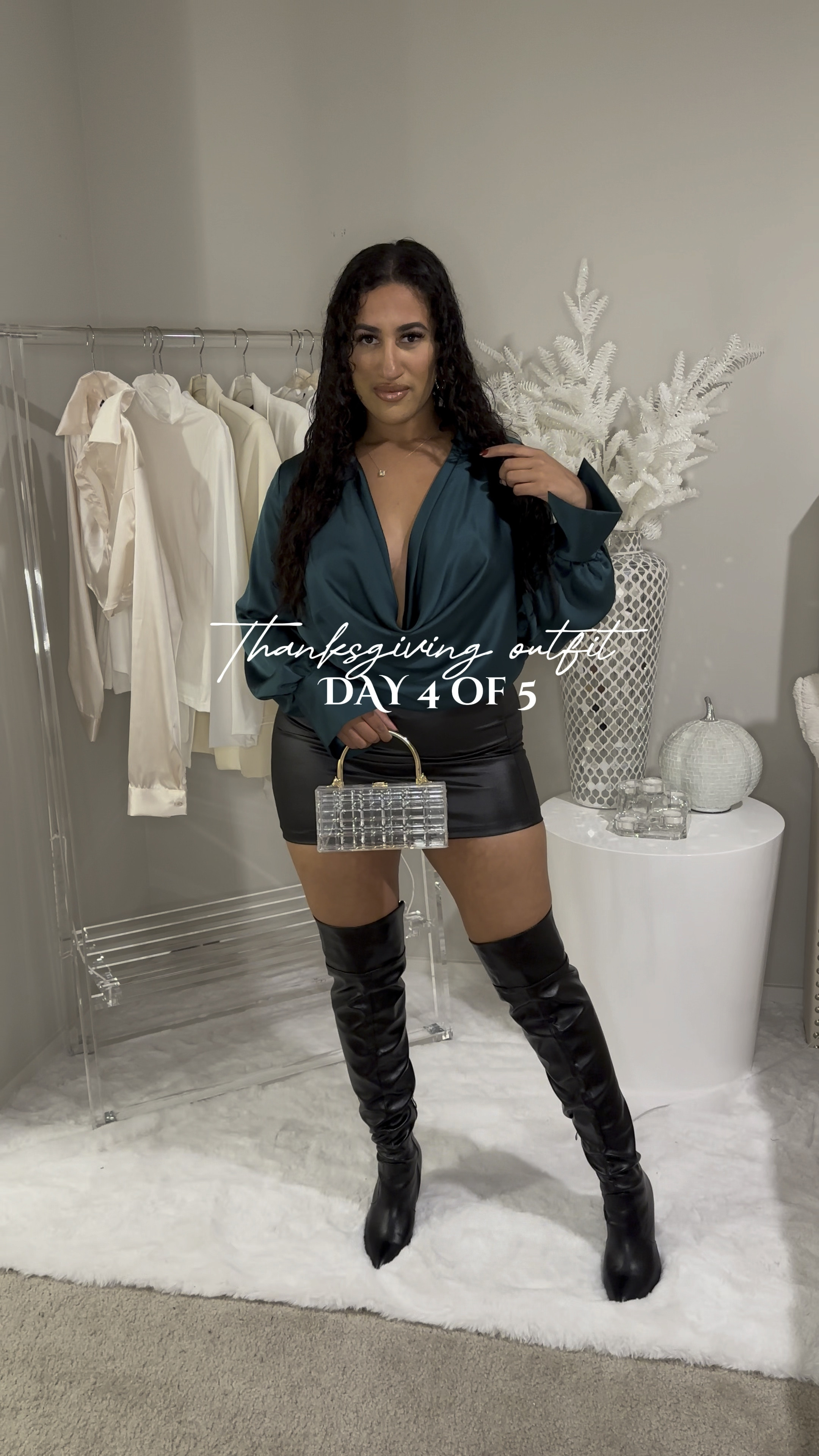 Shein Thanksgiving / Holiday outfit 🖤✨ 

Wearing a medium in top and large in bottom  

Leather style  
Leather skirts 
Shein finds
Shein haul
Thanksgiving outfit  
Thanksgiving style
Holiday outfit
Winter style 
New years outfit 
Christmas outfit 
Fall style 
Party outfit

#LTKmidsize #LTKstyletip #LTKSeasonal