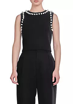 Pearl Detail Knit Tank Top | Belk