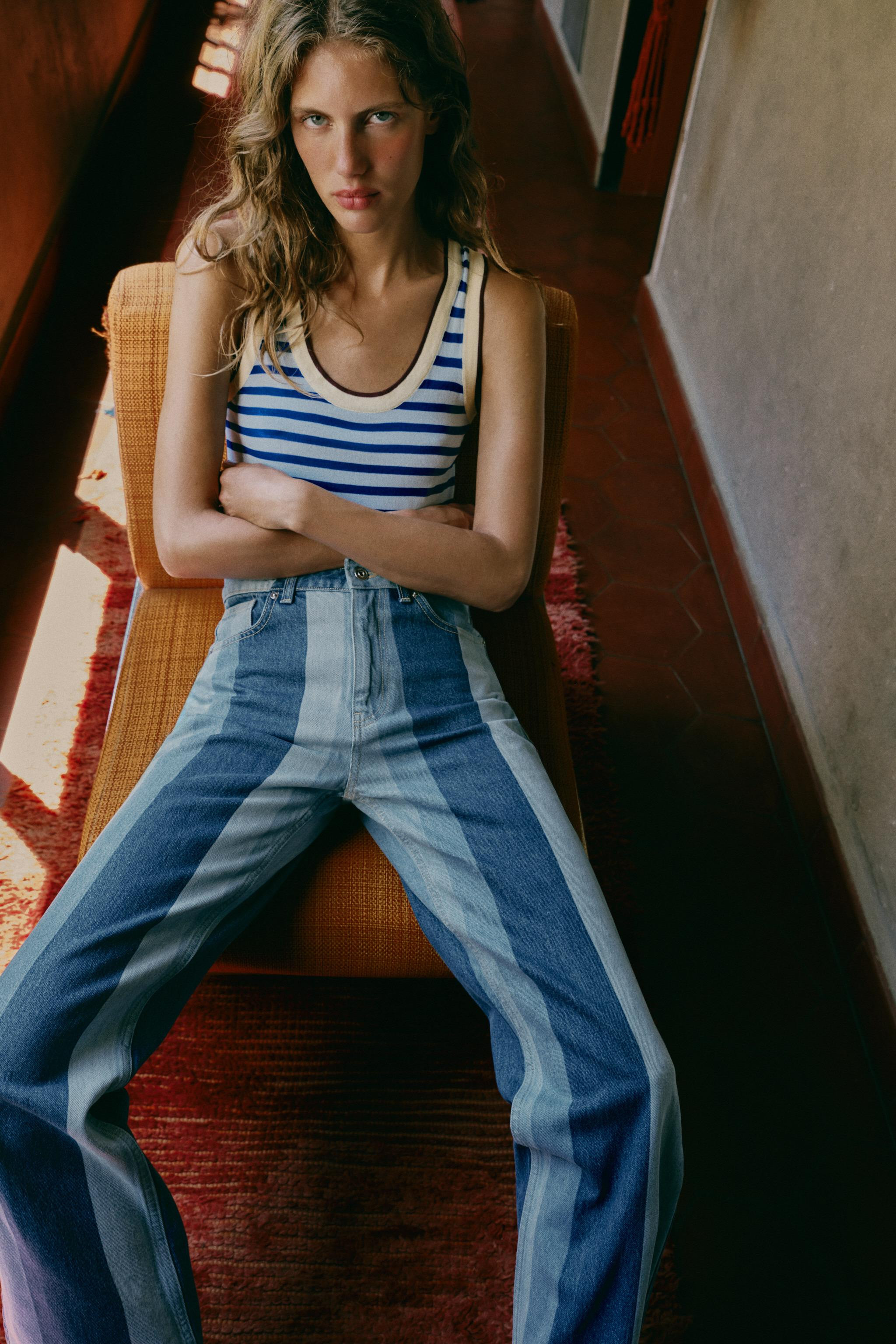 Z1975 STRIPED STRAIGHT JEANS | Zara US