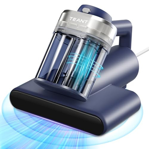 Teant Mattress Vacuum Bed Vacuum Cleaner with 253.7nm UV-C Light, Hyper Helix Motor with 16kPa Strong Suction & 33000 RPM/Min Tapping, HEPA Filter, 149℉ Heat & Ultrasonic & Anion for Bed and Pet. | Amazon (US)