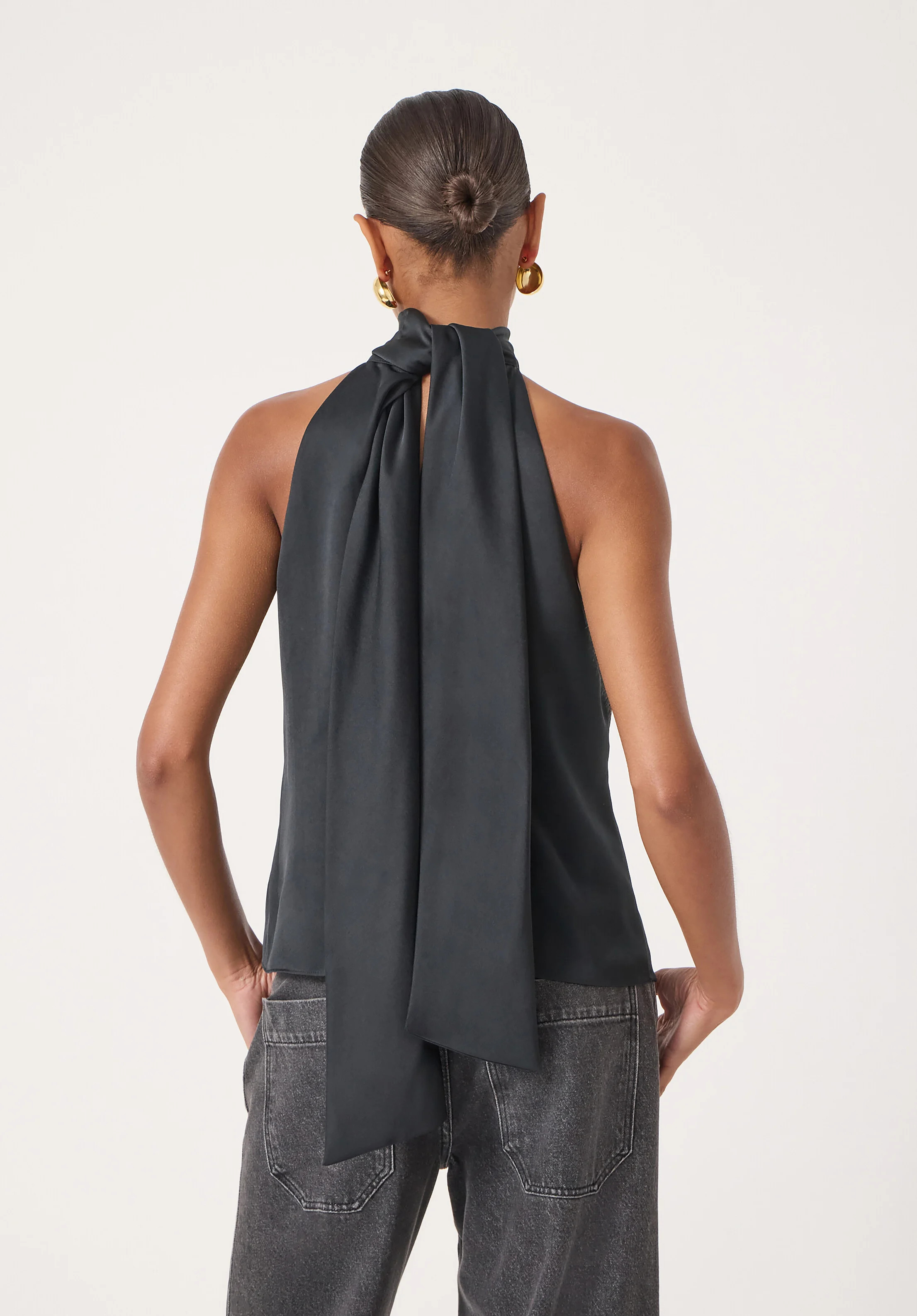 Halter Neck Satin Top | Hush UK