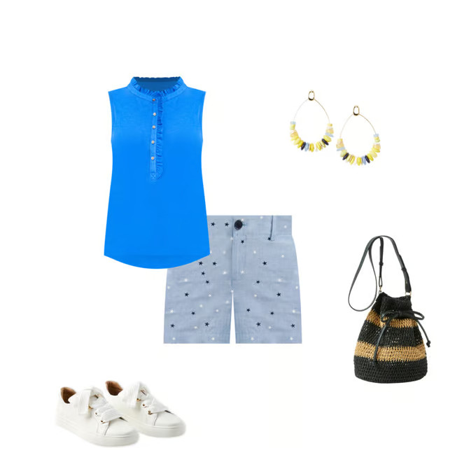 Monroe Chino Shorts in Chambray Fireworks | LOFT | LOFT