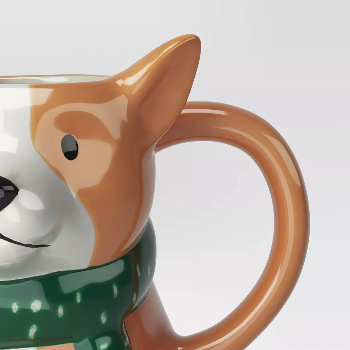 14.5oz Christmas Earthenware Figural Corgi Mug White - Wondershop™ | Target