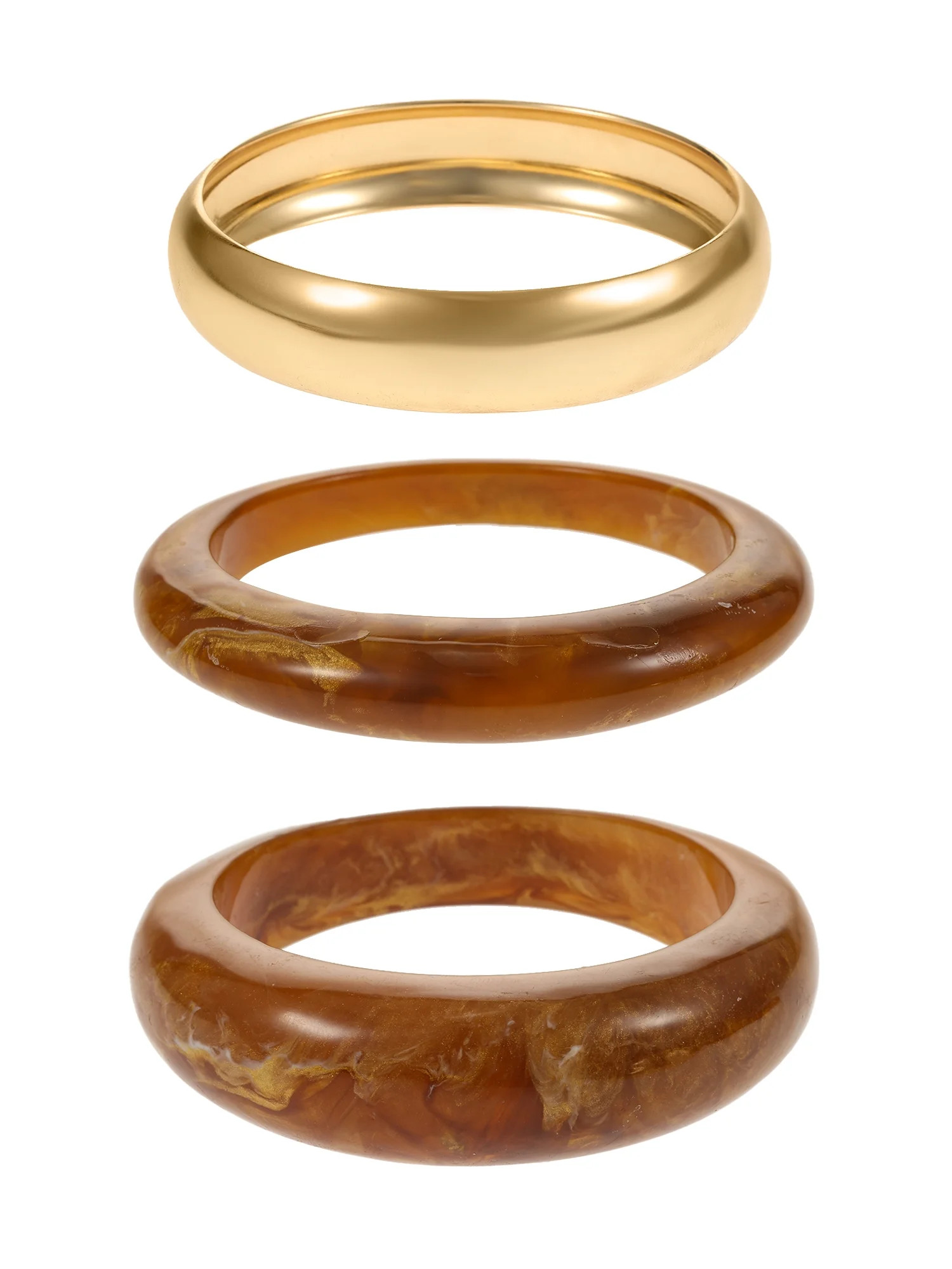 Time and Tru Brown and Gold Bangle Bracelets, 3 Pieces | Walmart (US)
