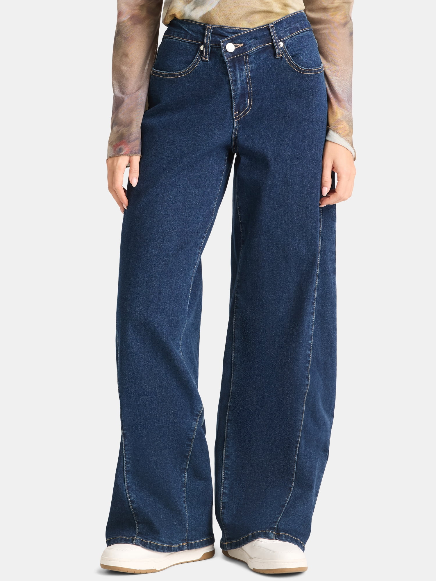 Madden NYC Women's Wide Leg Jeans, 32” Inseam, Sizes XXS-XXL | Walmart (US)