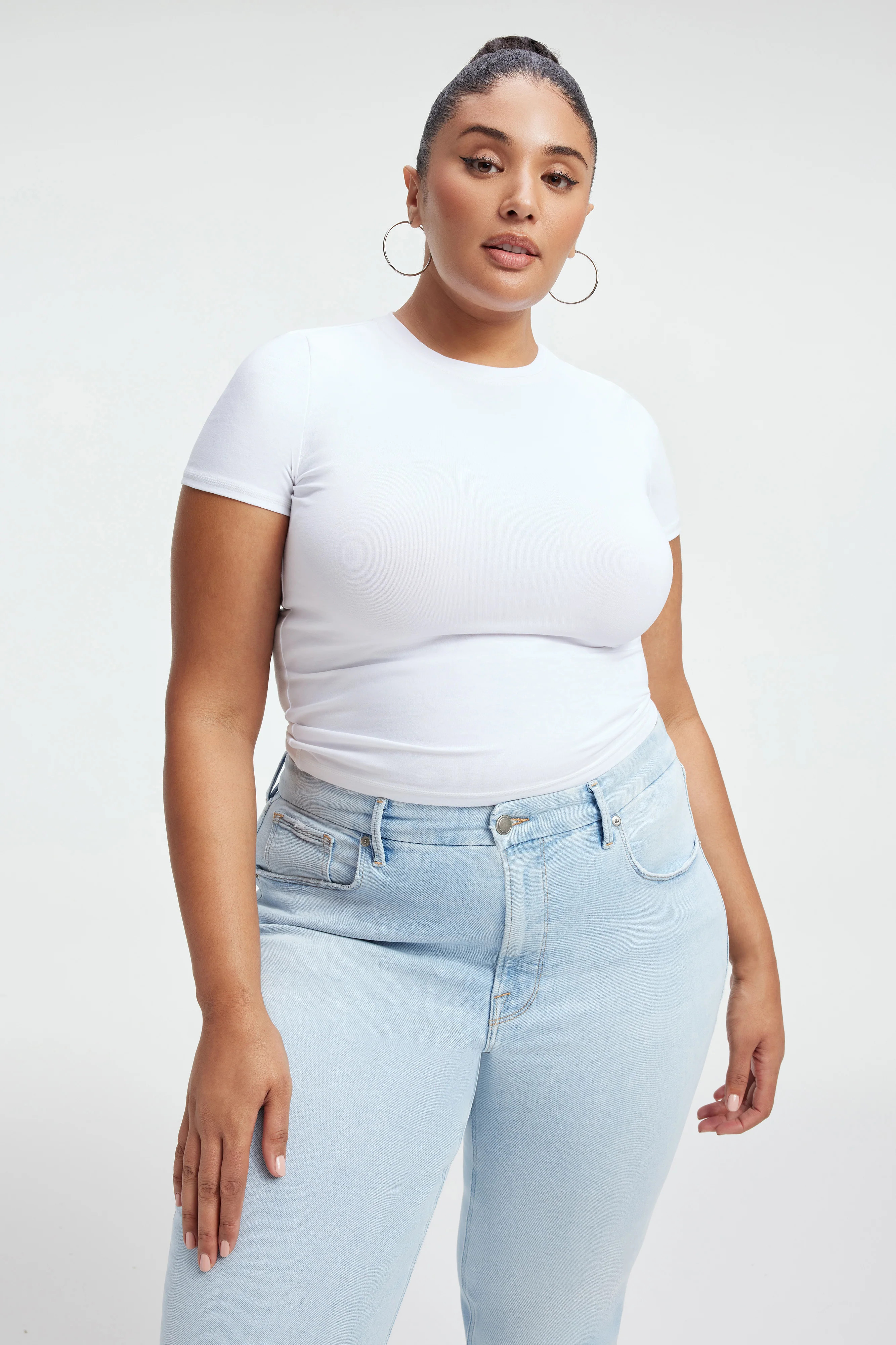 SUPER STRETCH BABY TEE | WHITE001 | Good American