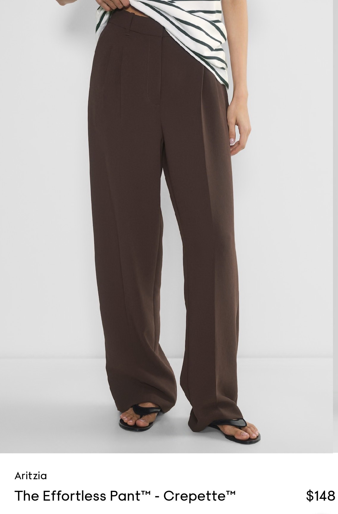 The EFFORTLESS pant from Aritzia🤎🤎 My favorite trouser to wear to work! Looks so cute with ANY shoe. I usually wear them with sneakers to work or dress them up with heels for dinner. #workwear #beautyindustry