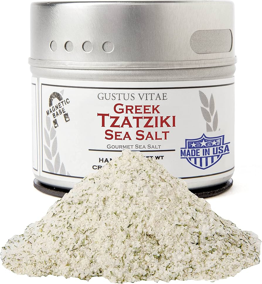 Greek Tzatziki Sea Salt - Gourmet Infused Sea Salt - Non GMO - Magnetic Tin - Craft Seasoning - 2... | Amazon (US)