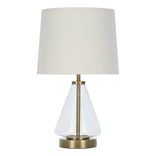 Better Homes and Gardens Glass with Brass Base Table Lamp, 18" H - Walmart.com | Walmart (US)