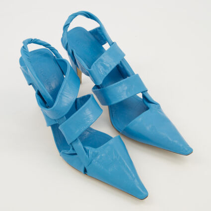 Blue Leather Slingback Heels | TK Maxx