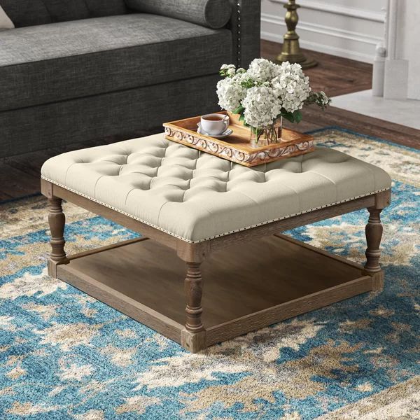 Euphony 30" Shelved Tufted Square Cocktail Ottoman | Wayfair North America