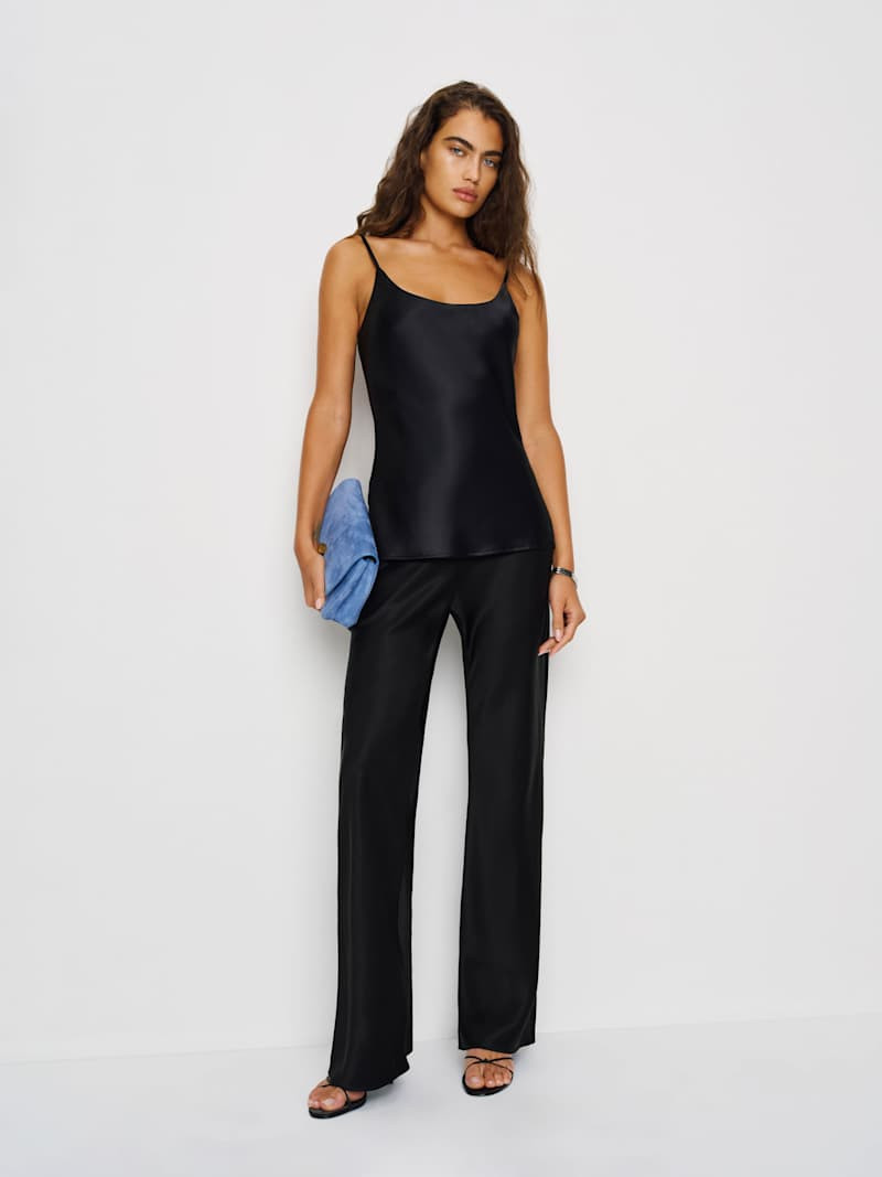 Gale Satin Mid Rise Bias Pant | Reformation (Global)