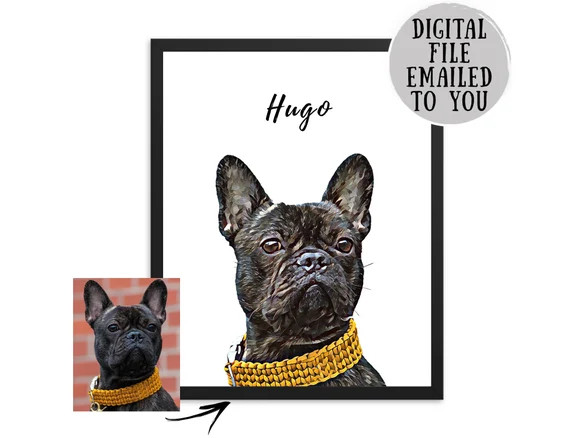 Pet Portrait for Mothers Day Gift  Personalized Dog Print for | Etsy | Etsy (US)