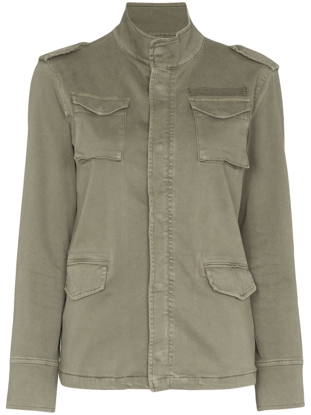 stand-up collar military jacket | Farfetch (US)