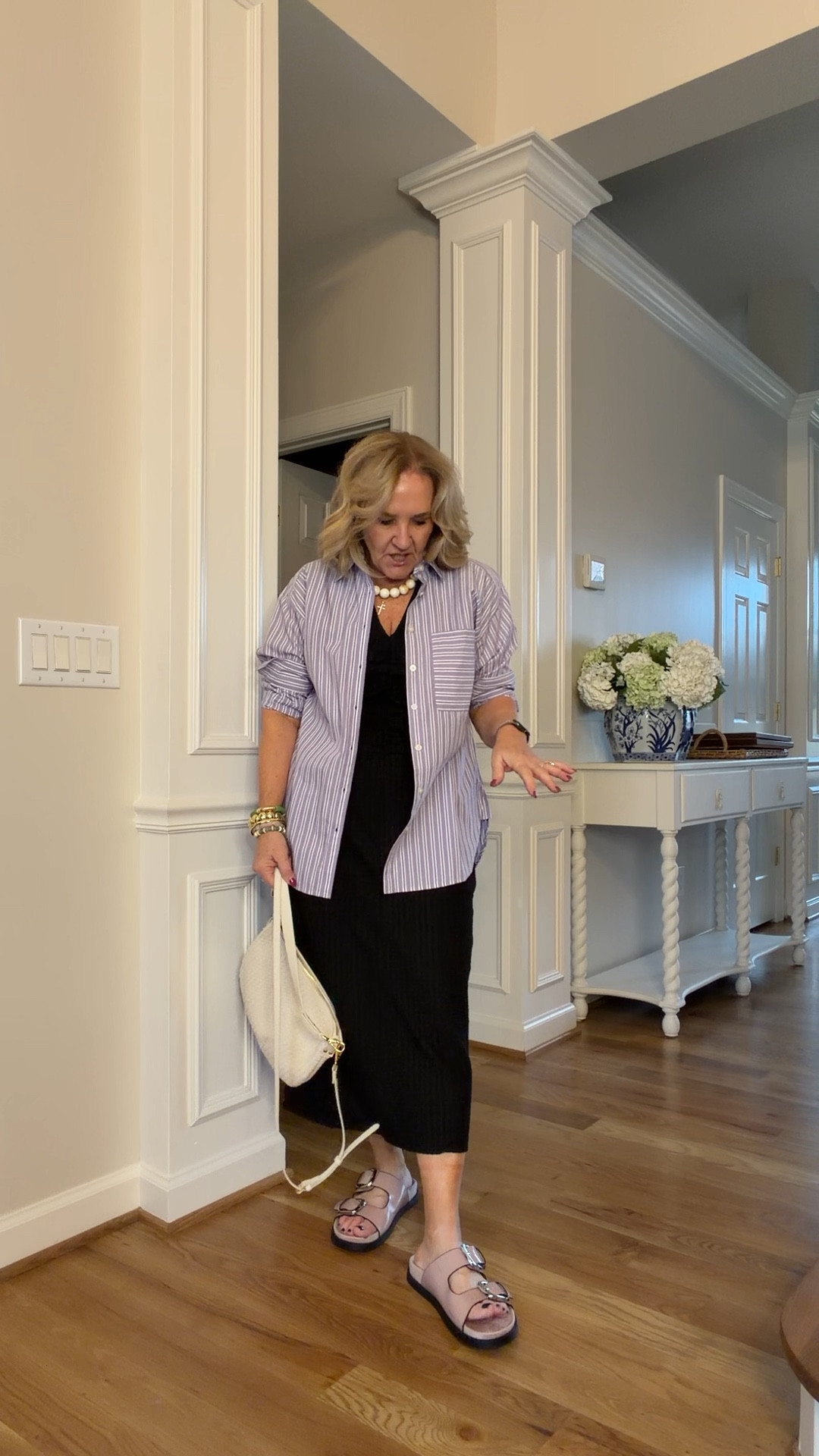 Loft dresses 
Blue eyelet medium petite 
Ecru denim medium 
Brown polkadot size small
Black V-neck size large petite but I would not size up. It’s a bit big.
Black top stitch, popping dress size medium petite
Blue floral size medium petite

Size down in the pink slide sandals
Size down in the top striped blouse
Lace jacket, size medium, deep, blue dress size medium petite
Everything else should be true to size

Spring dresses, spring shoes, spring sandals, eat your dress wedding guest thread vacation

#LTKOver40 #LTKWedding #LTKSaleAlert