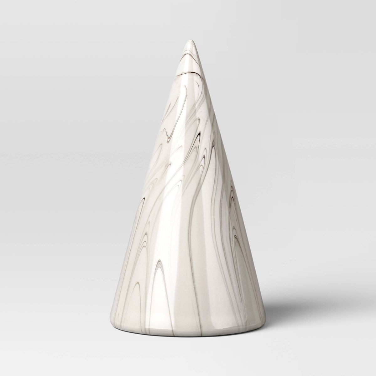 9" Marbled Ceramic Cone Christmas Tree Figurine - Wondershop™ White/Black | Target