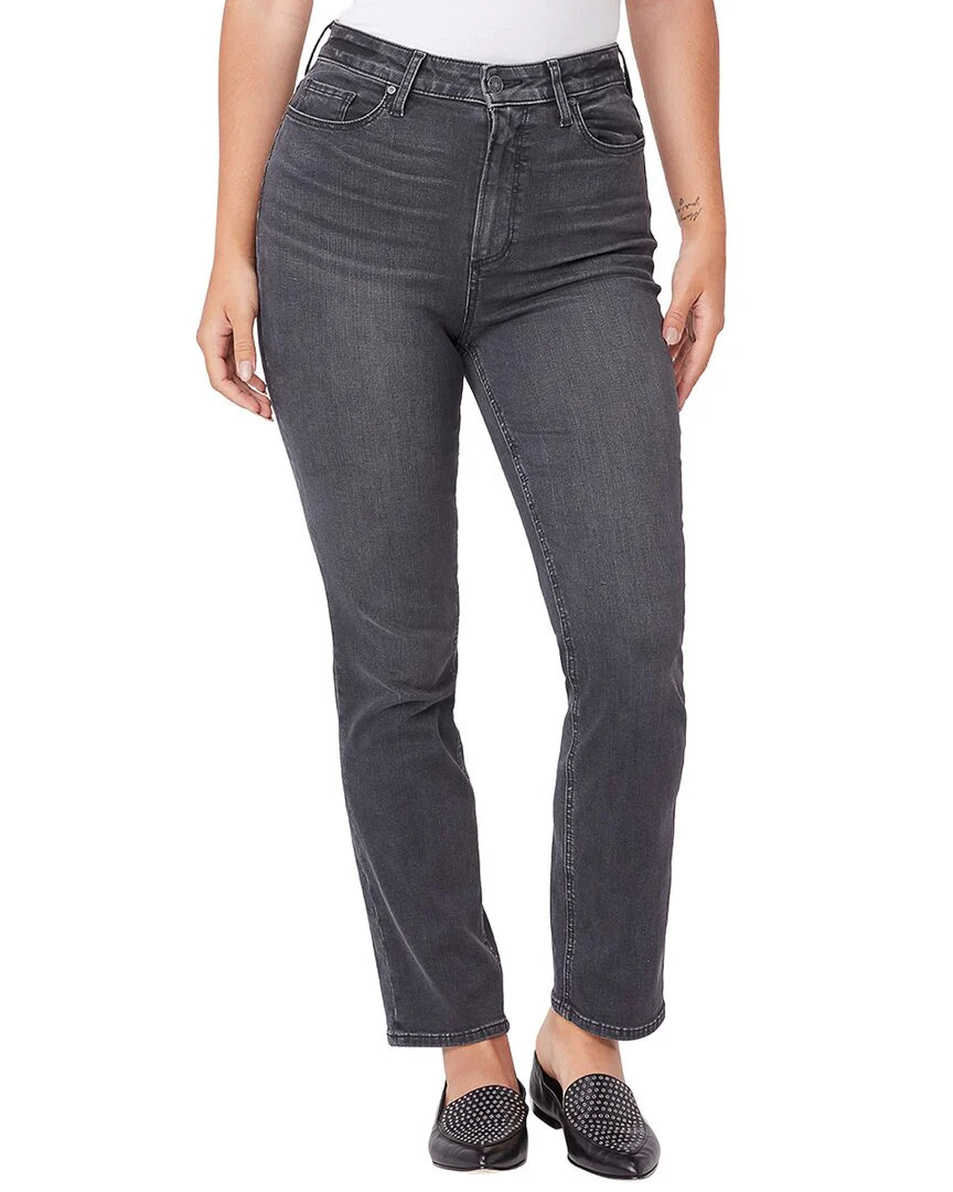 PAIGE Accent Dark Magnet Ultra High Rise Straight Jean | Shop Simon