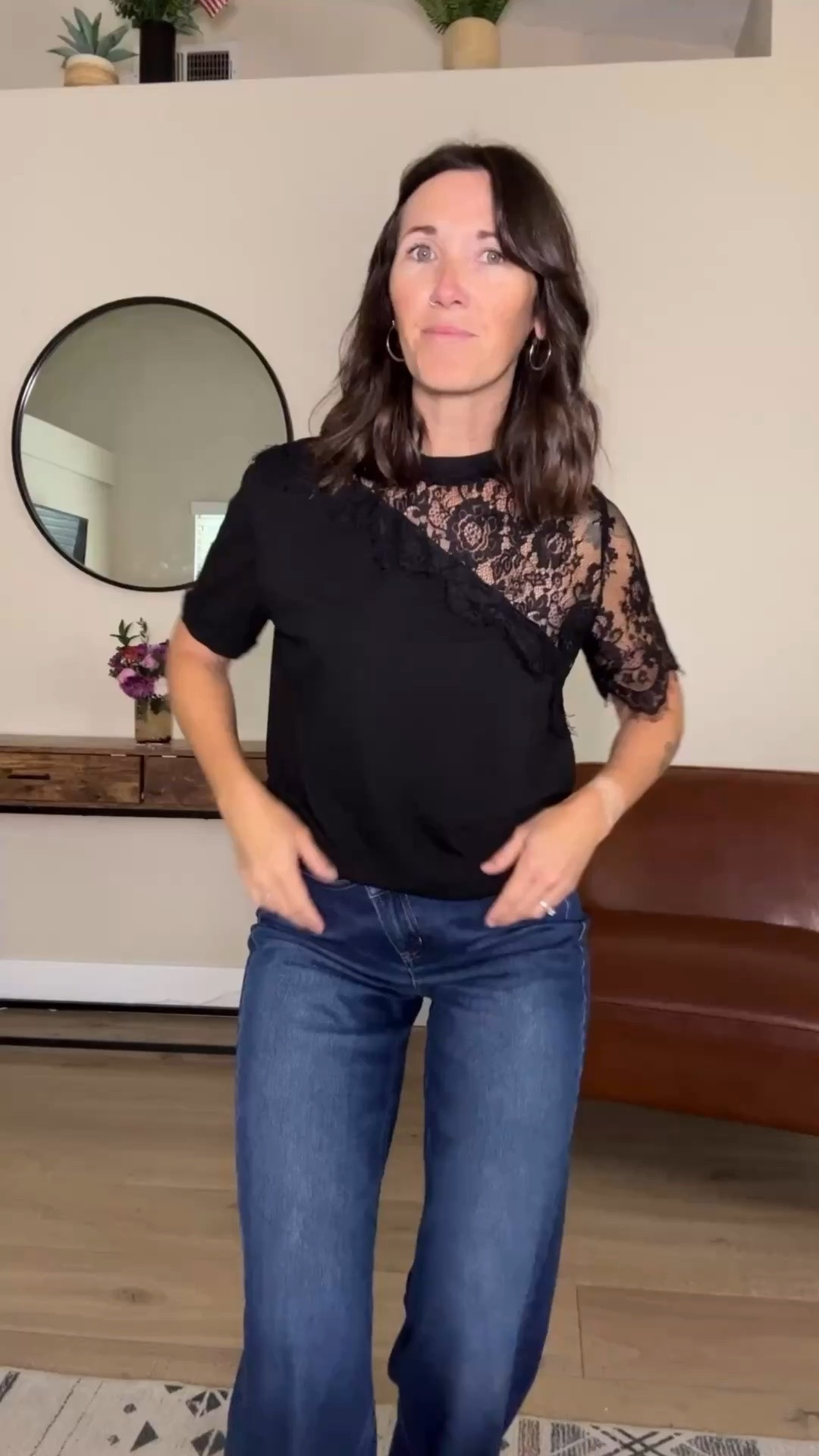One outfit, so many plans. 🤍
This lace top paired with wide-leg jeans is the perfect mix of casual and dressy. Wear it to brunch with the girls, date night, dinner, or even drinks afterward—just swap your accessories and you’re ready to go.✨

#everydaystyle #casualchic #widelegjeans #brunchoutfit #datenightlook #fashionfinds #ootdinspo #styleover30 #dailywithdevinn

#LTKootd #LTKgrwm #LTKPetite