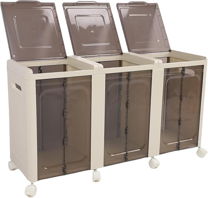 Walfront Stackable Storage Bins with Wheels, Foldable Plastic Storage Containers with Clear Doors... | Amazon (US)