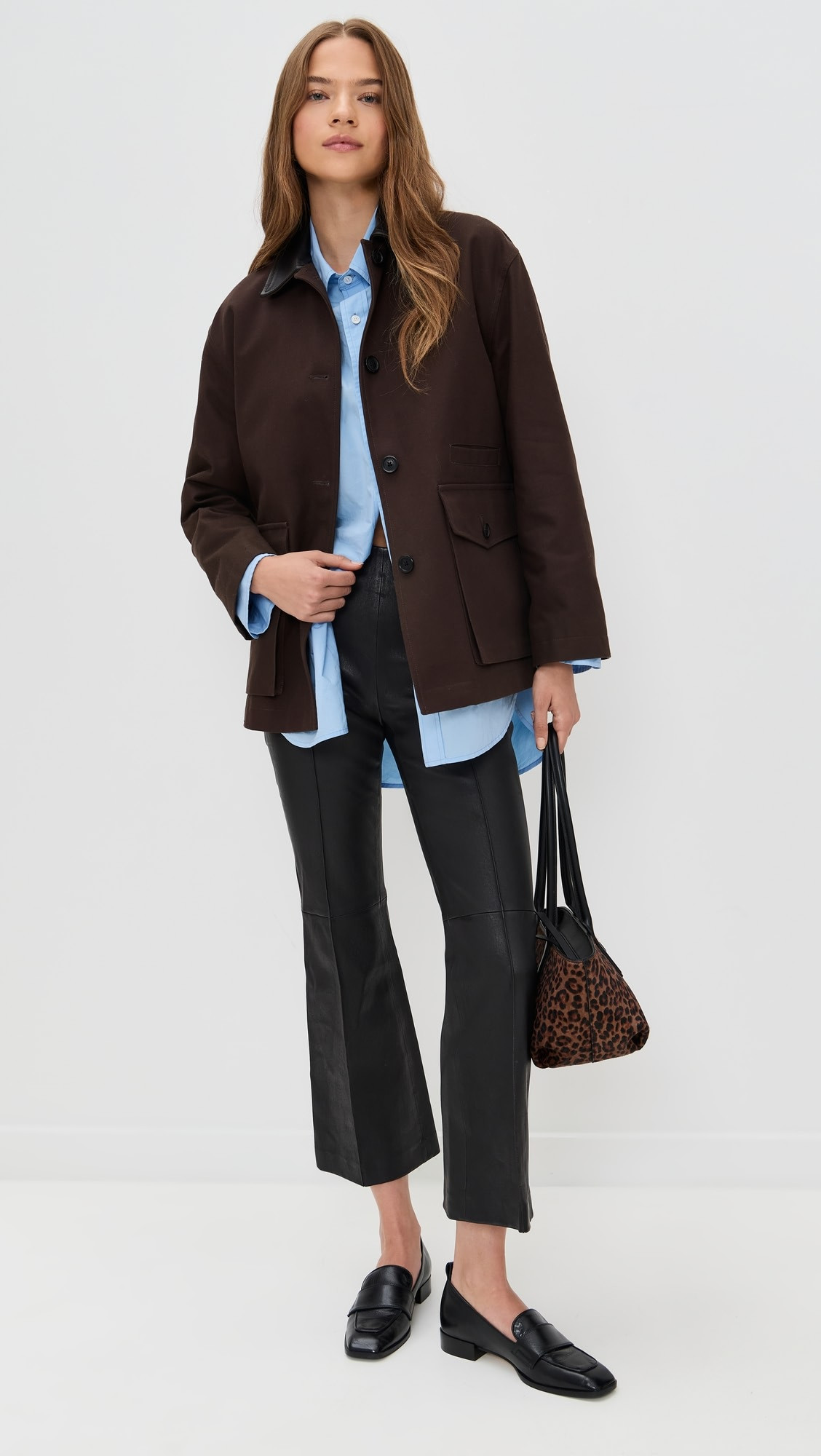 Irina Leather Kick Flare Pants | Shopbop