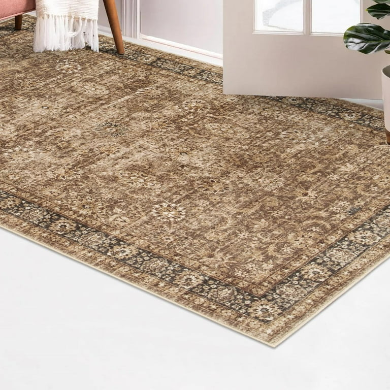 Vintage Rug Non Slip, Washable Bohemian Entryway Rugs Indoor,Soft Floral Rug, Distressed Non-Shed... | Walmart (US)