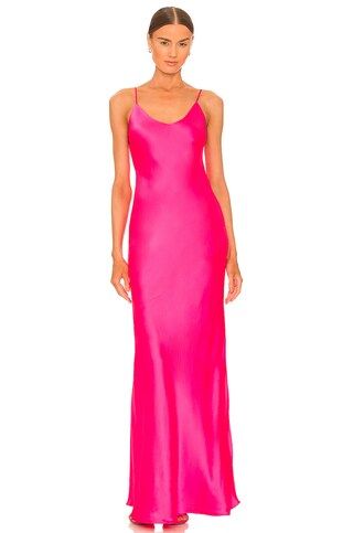 L'AGENCE Serita Maxi Bias Dress in Rose from Revolve.com | Revolve Clothing (Global)