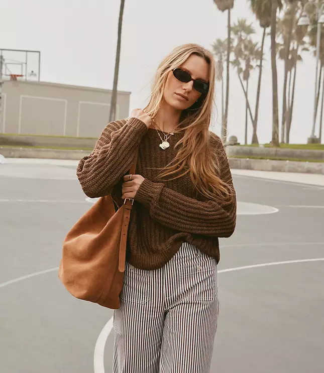 Petite Ribbed Relaxed Sweater | LOFT