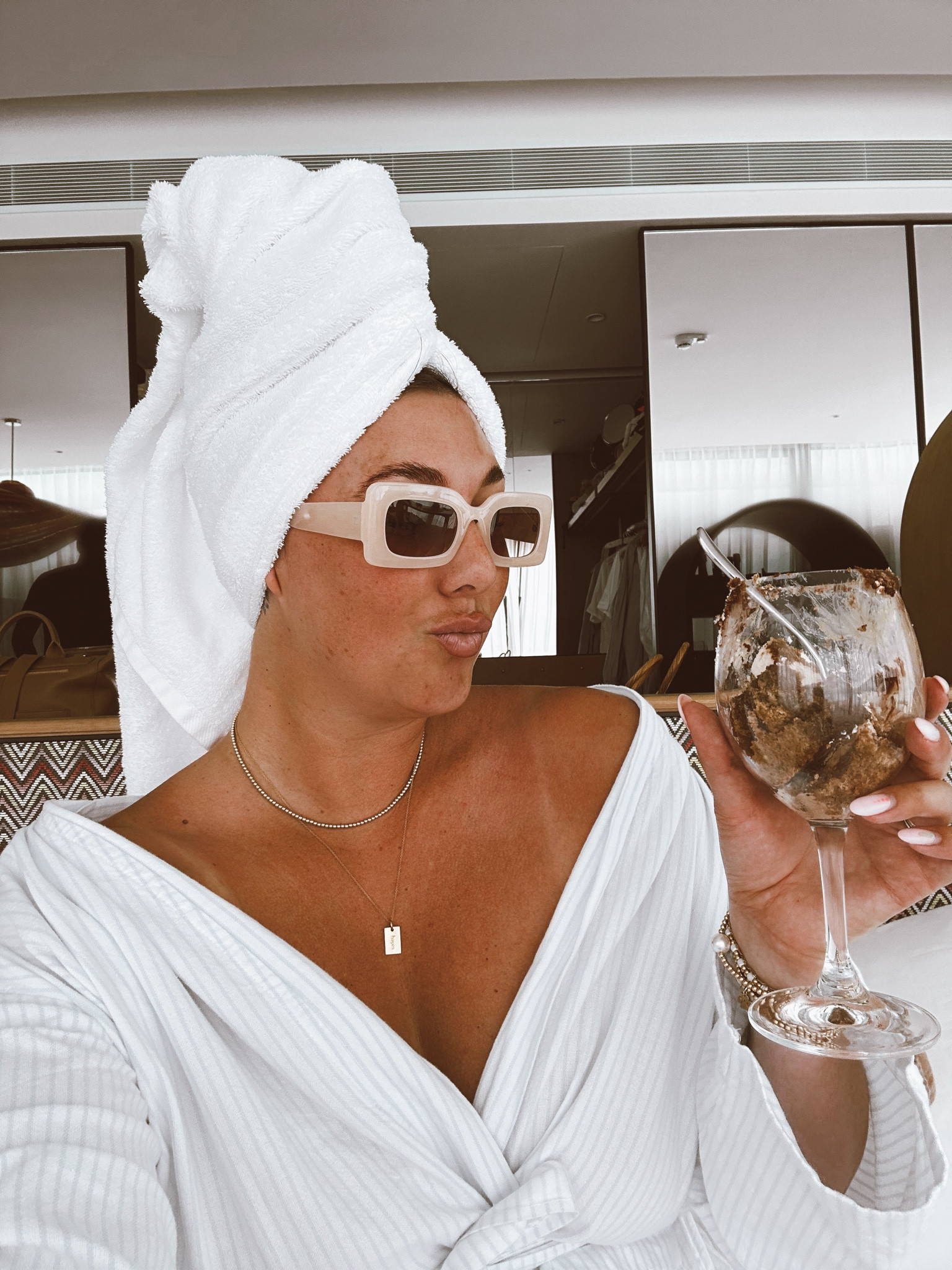 Sunglasses & necklaces 

#LTKBeauty #LTKStyleTip #LTKMidsize