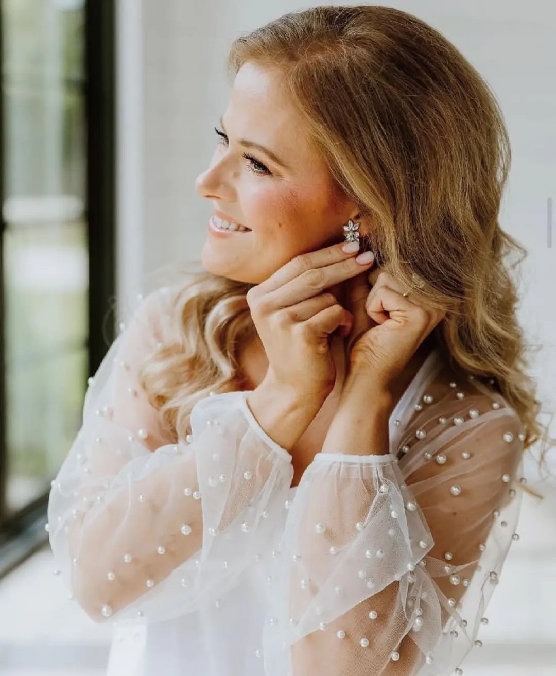 Luxe Pearl Tulle Robe: Bridal Getting Ready Gown - Etsy | Etsy (US)