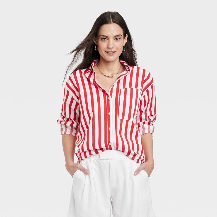 Women's Long Sleeve Oversized Button-Down Shirt - A New Day™ | Target